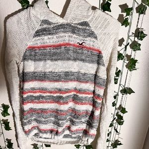 Hollister white pink sweater! Cute